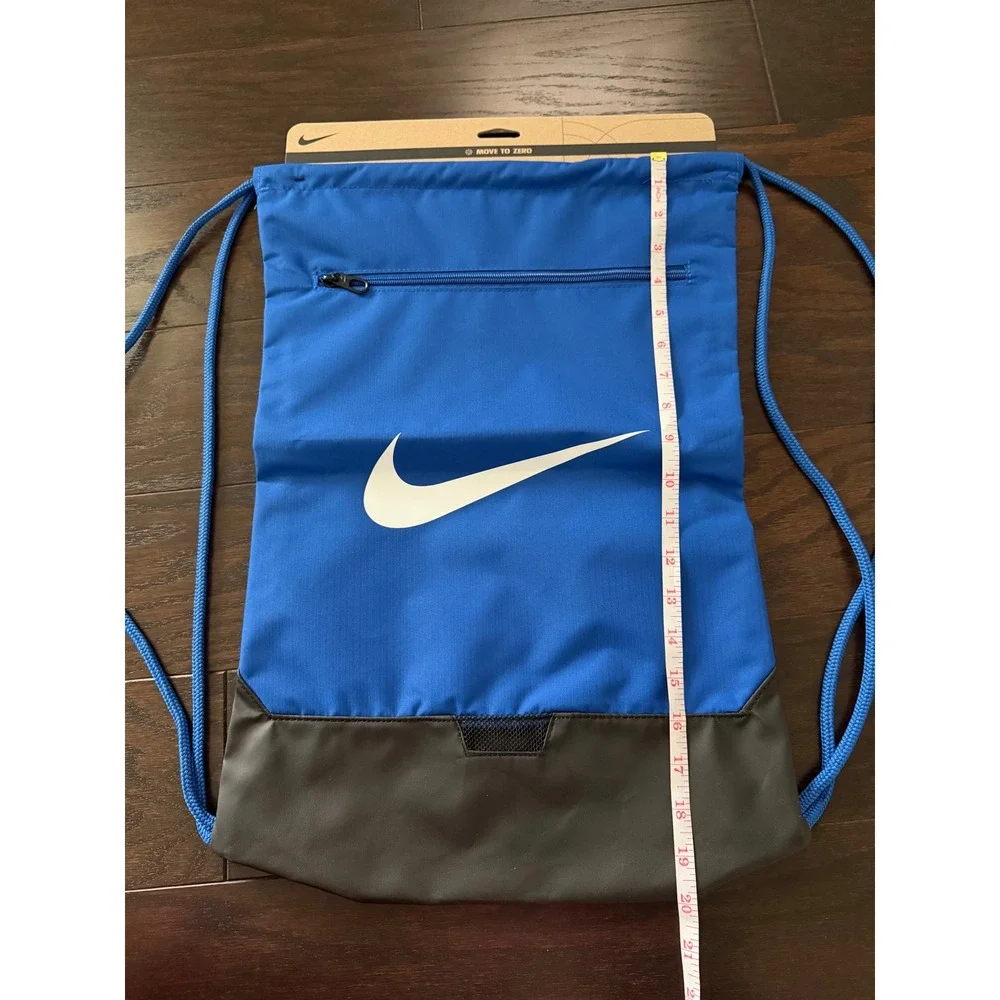 Nike Brasilia Training Drawstring Gym Sack Blue Black DM3978-480 Kids Bag